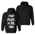 Men's Find Peace In The Rain Printed Gym Hoodie